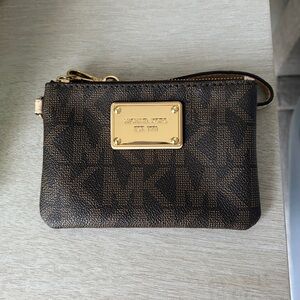 Michael Kors Dark Brown Monogram Wristlet